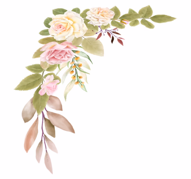 Tapis vinyle chambre roses roses et blanches - TenStickers