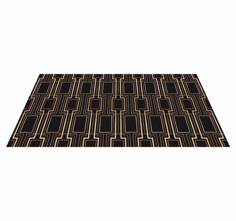 Tapis vinyle chambre motif doré et noir - TenStickers