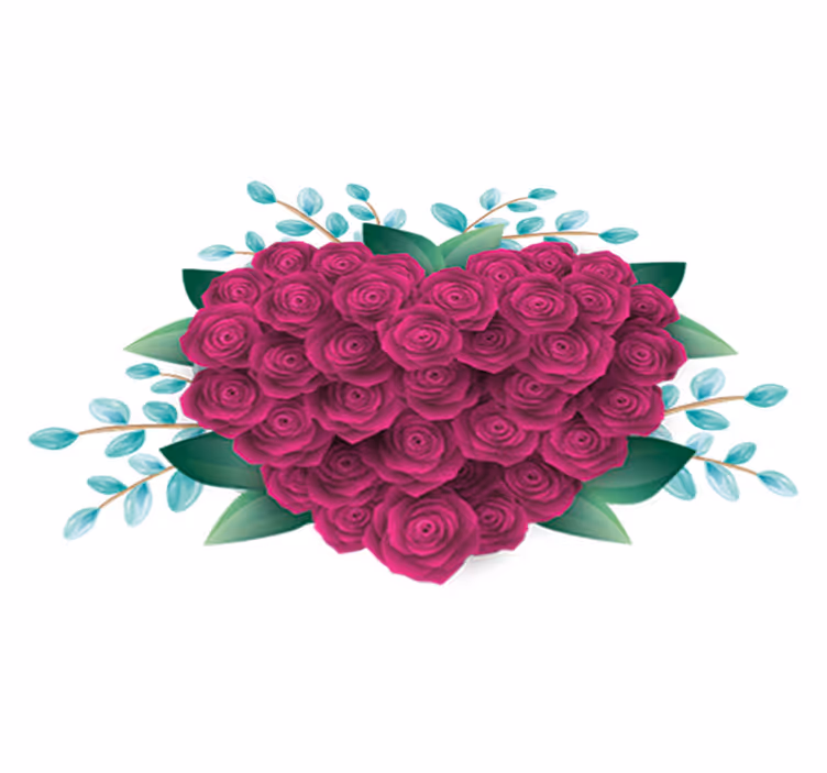 Tapis vinyle chambre couronne de cœur avec roses - TenStickers