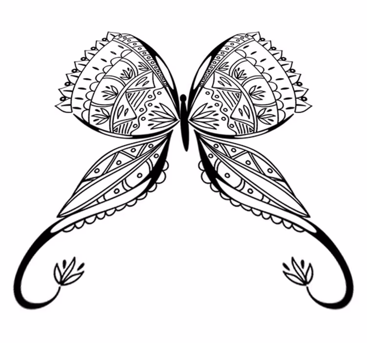 Tapis vinyle chambre papillon élégant - TenStickers