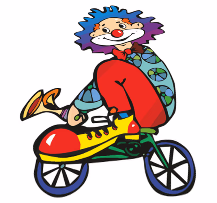 Tapis vinyle pour enfants clown à vélo - TenStickers