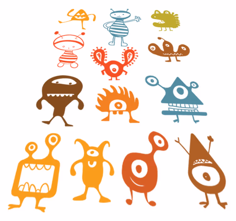 Tapis vinyle pour enfants aliens colorés - TenStickers