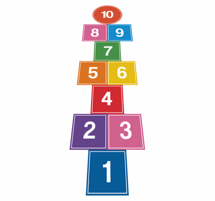 Tapis vinyle jeux rayuela colorée - TenStickers