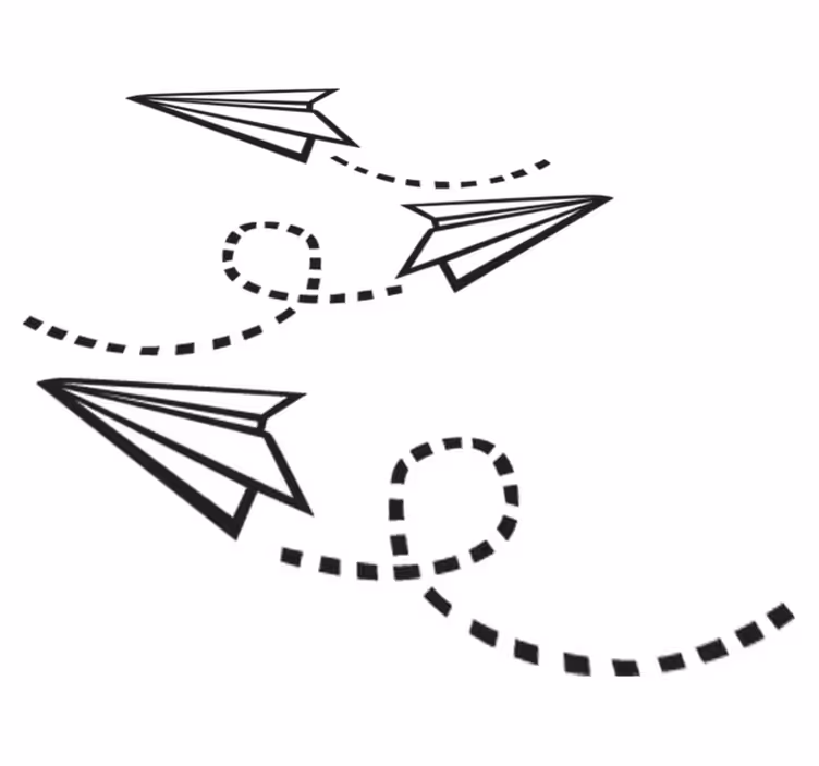 Tapis vinyle jeux avions en papier décoratifs - TenStickers