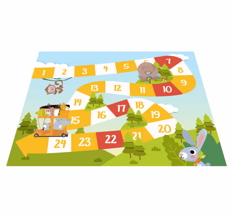 Tapis vinyle jeux animaux de dessin animé - TenStickers