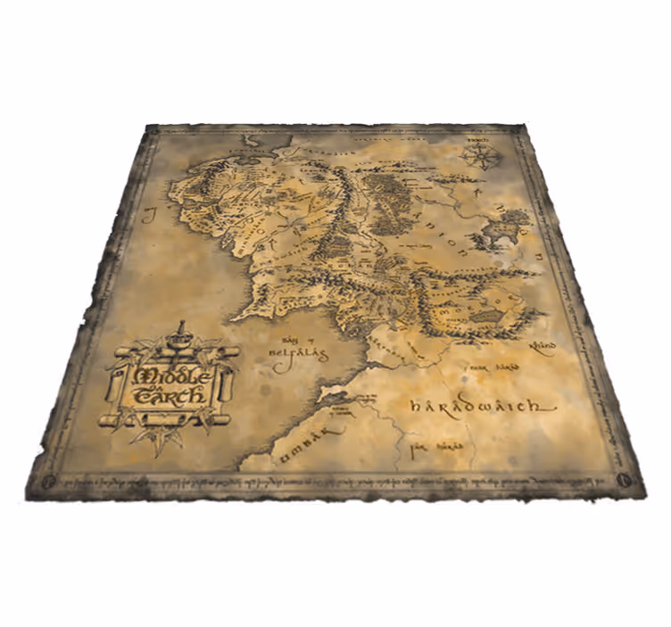 Tapis vinyle carte du monde décorative terre du milieu - TenStickers