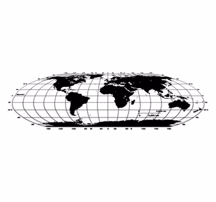 Tapis vinyle carte du monde monocolore - TenStickers
