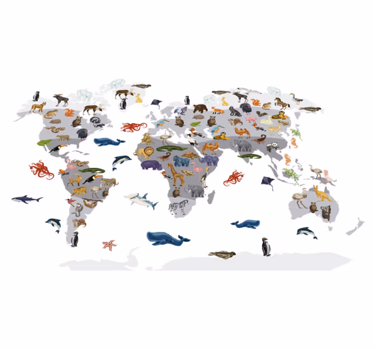 Tapis vinyle carte du monde style nordique - TenStickers