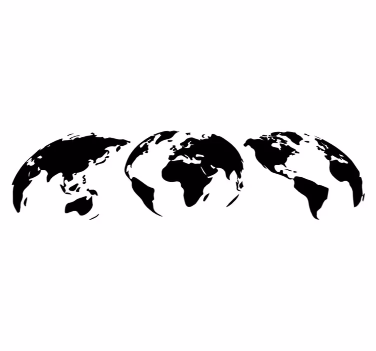 Tapis vinyle carte du monde 3 cartes des continents - TenStickers