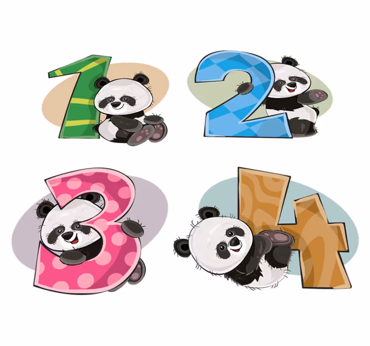 Tapis vinyle pour enfants 4 pandas - TenStickers