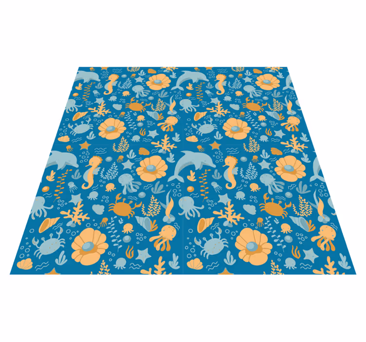Tapis vinyle pour enfants dessin animé marin - TenStickers