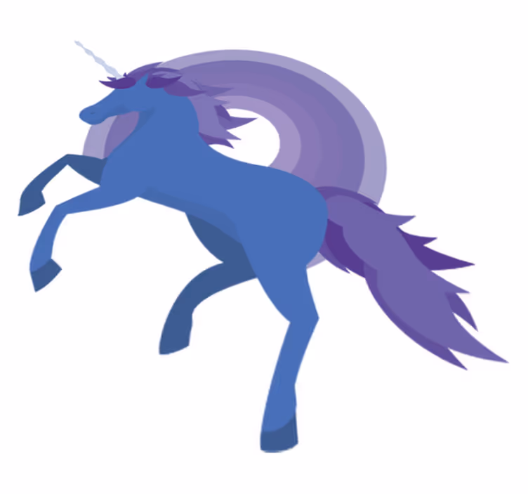 Tapis vinyle pour enfants forme licorne bleue et violette - TenStickers