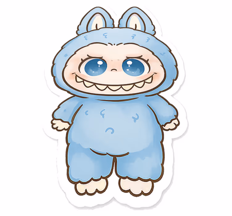 Tapis vinyle pour enfants poupée monstre bleue - TenStickers