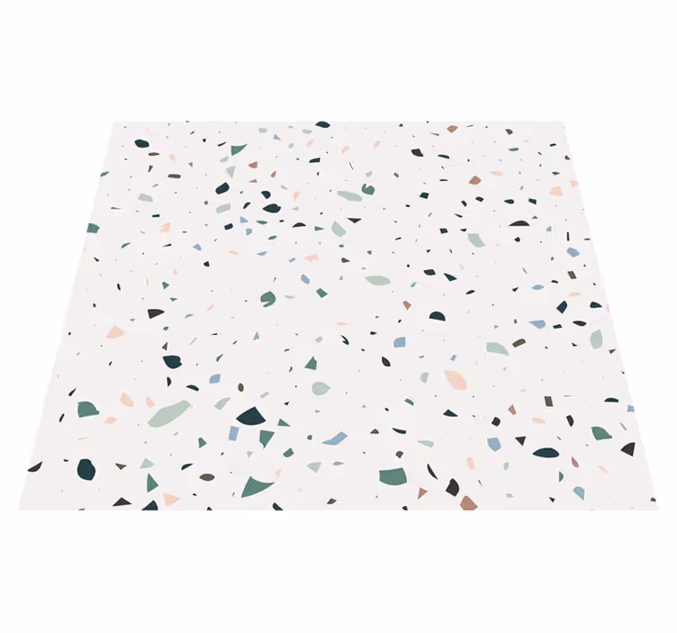 Tapis vinyle salle de bain terrazo blanc - TenStickers