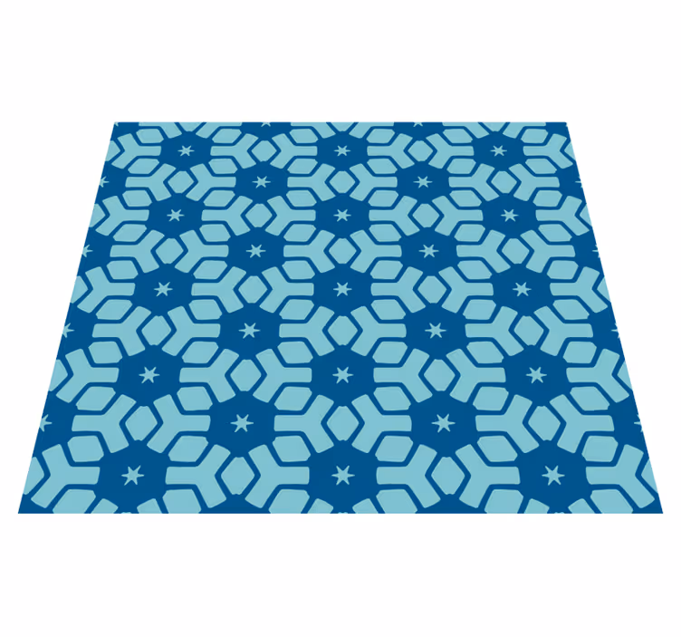 Tapis vinyle salle de bain carrelage bleu - TenStickers