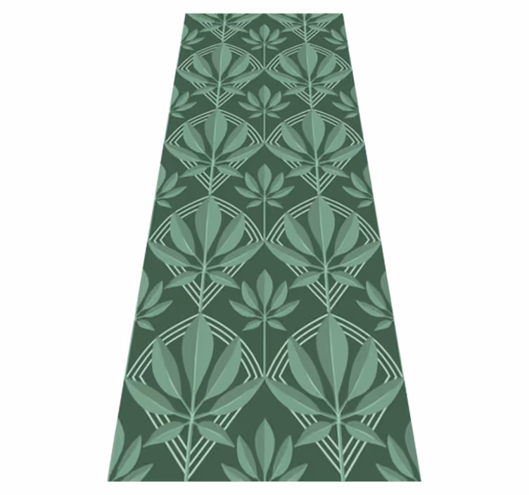 Tapis vinyle salle de bain feuilles vertes déco art déco - TenStickers