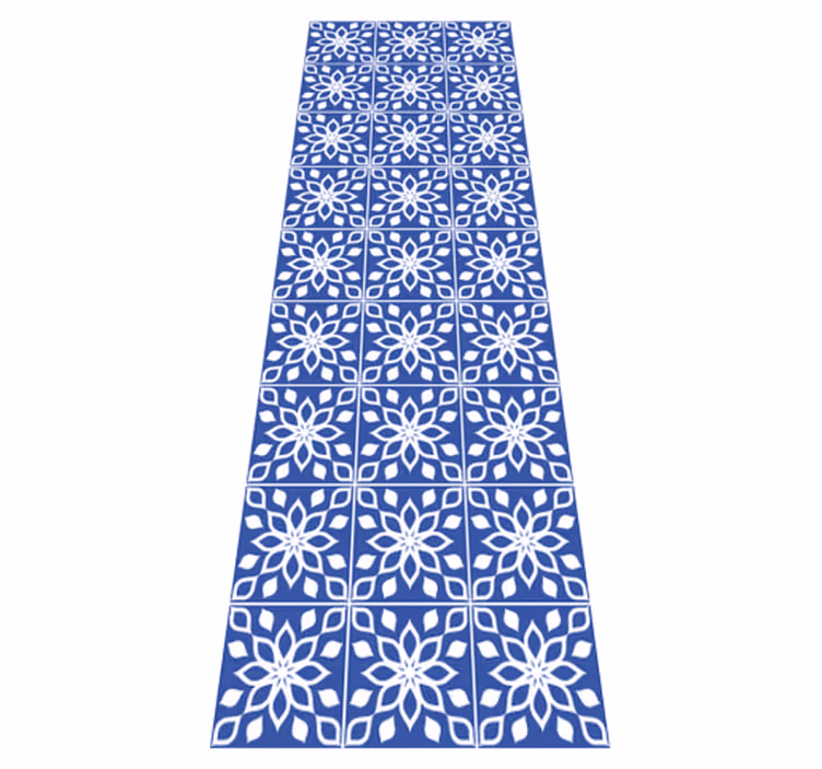 Tapis vinyle salle de bain motif carreaux bleus du sud - TenStickers