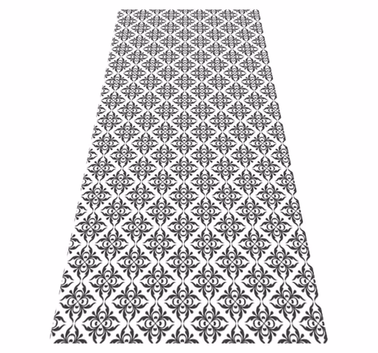 Tapis vinyle salle de bain motif carreaux noirs - TenStickers