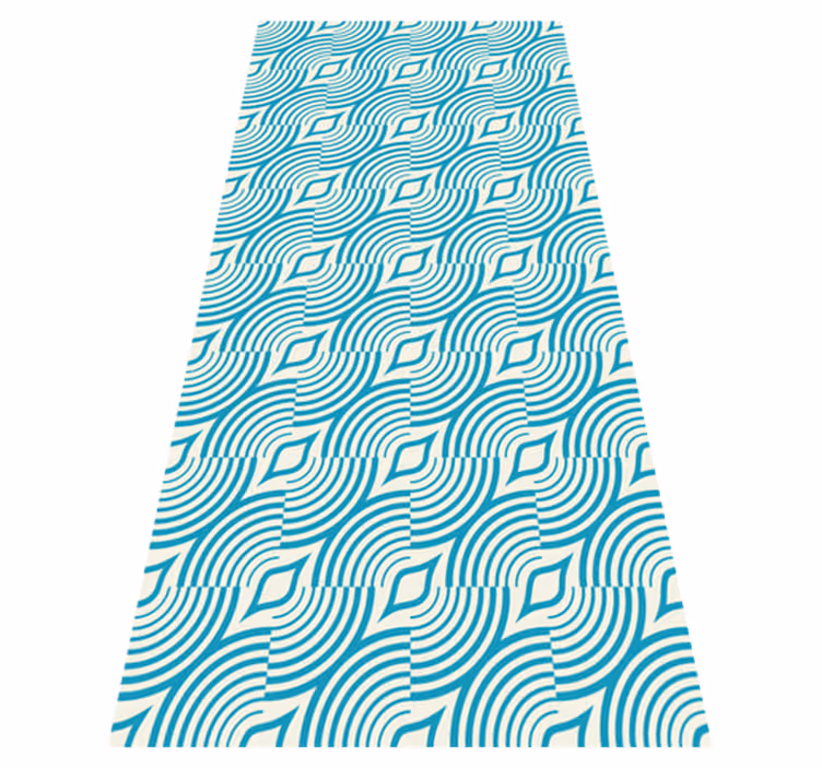 Tapis vinyle salle de bain motifs marins lignes bleues - TenStickers