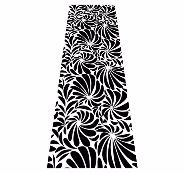 Tapis vinyle salle de bain feuilles blanches - TenStickers
