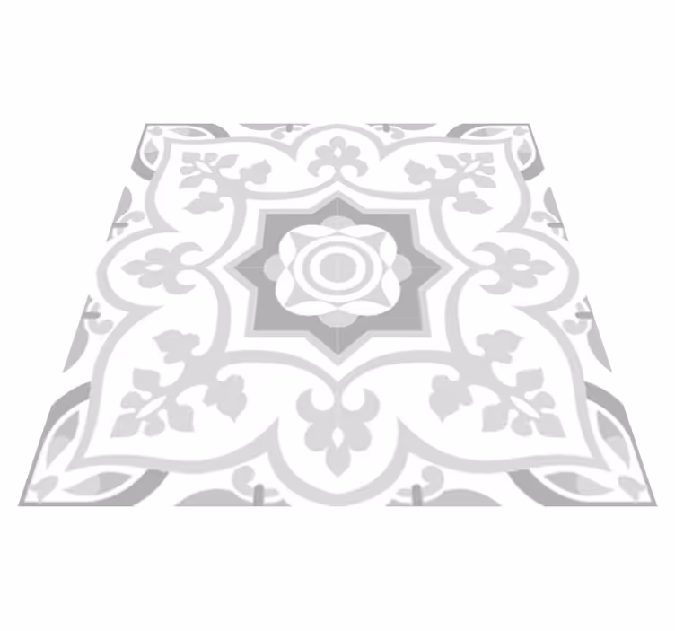 Tapis vinyle salle de bain carreaux marocains gris - TenStickers