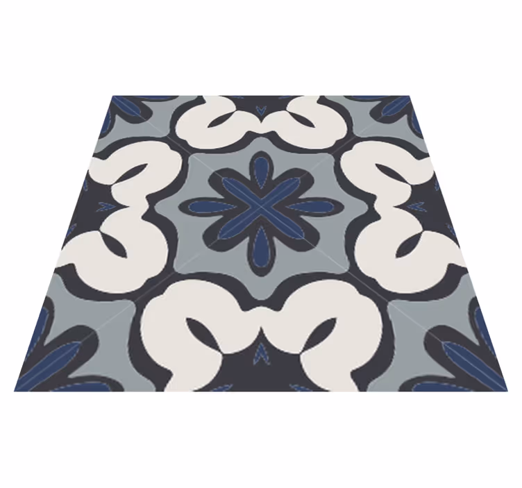 Tapis vinyle salle de bain bleu hydraulique style gracia - TenStickers