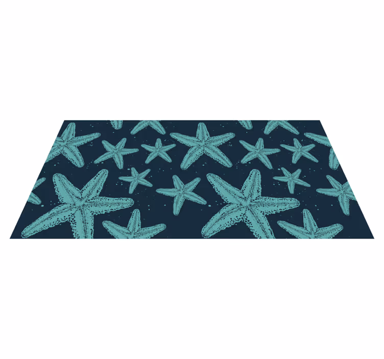 Tapis vinyle salle de bain étoiles de mer bleues - TenStickers