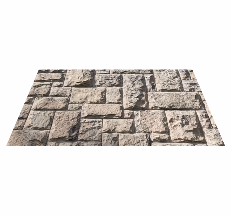 Tapis vinyle salle de bain mur en pierre rustique grise - TenStickers