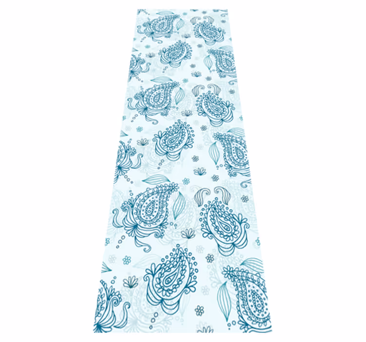 Tapis vinyle cuisine motif floral cachemire - TenStickers