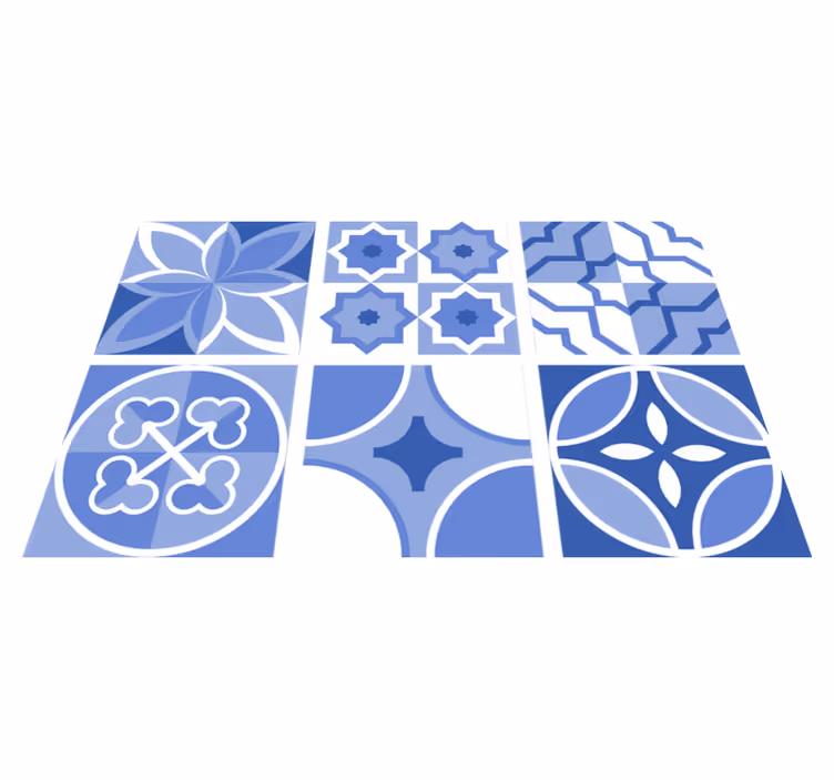 Tapis vinyle cuisine carreaux azulejos cindito - TenStickers