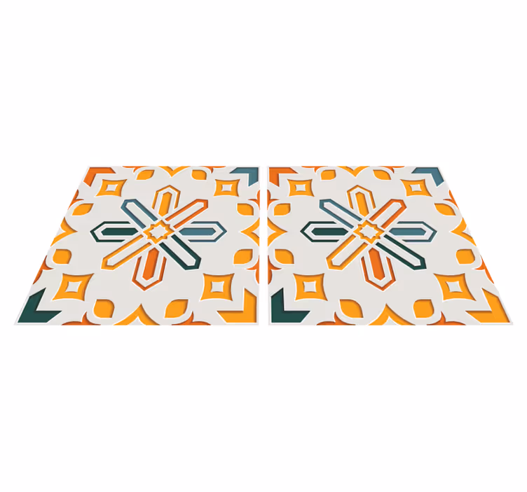Tapis vinyle cuisine carreaux de ciment encaustique - TenStickers