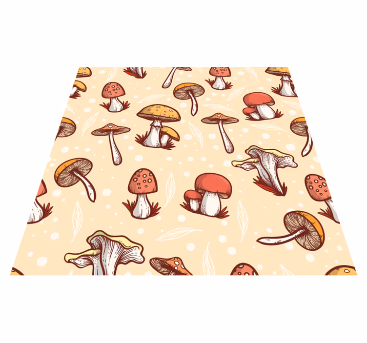 Tapis vinyle cuisine motif champignon original - TenStickers