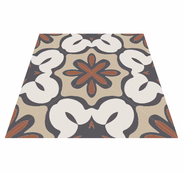 Tapis vinyle cuisine style gracia hydraulique marron - TenStickers