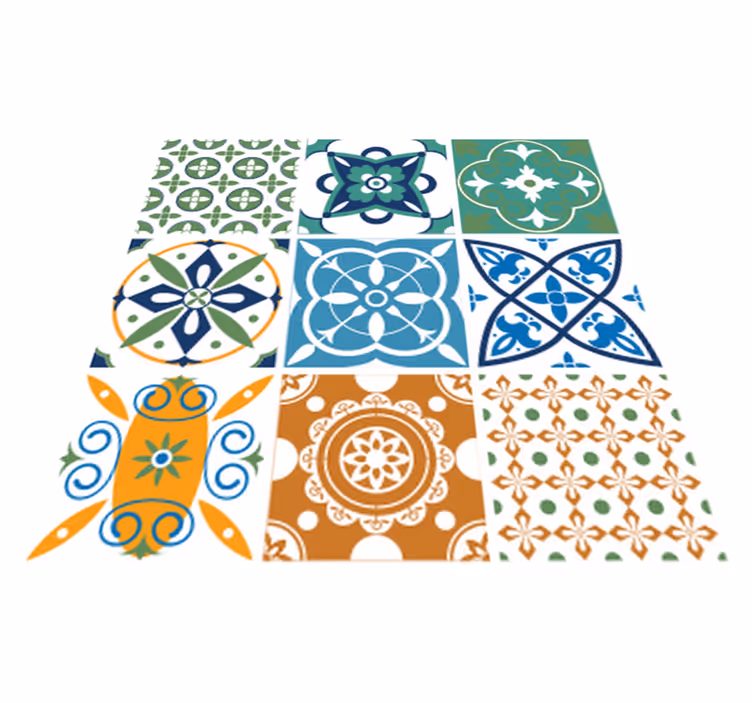 Tapis vinyle cuisine mélange de carreaux en porcelaine - TenStickers