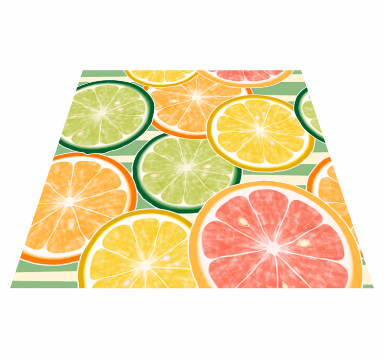 Tapis vinyle cuisine autocollants agrumes - TenStickers
