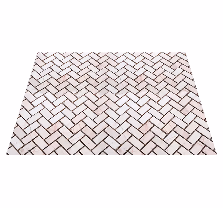 Tapis vinyle cuisine motifs carreaux marbre en chevron - TenStickers