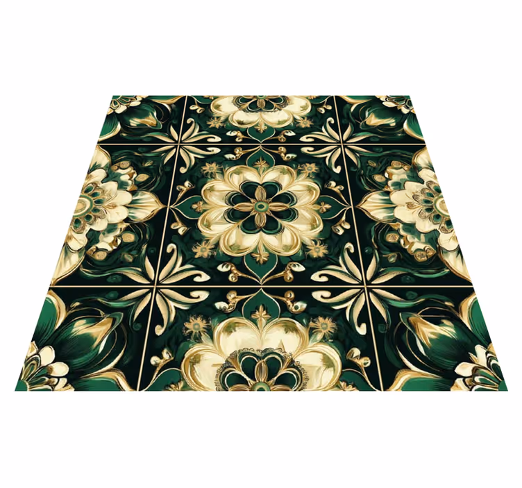 Tapis vinyle cuisine carreaux mosaïque botaniques - TenStickers