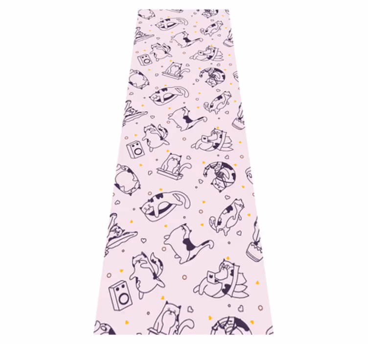 Tapis vinyle chambre motif bande musicale de chats - TenStickers