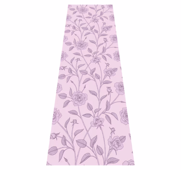 Tapis vinyle chambre peinture à l'huile roses vintage - TenStickers