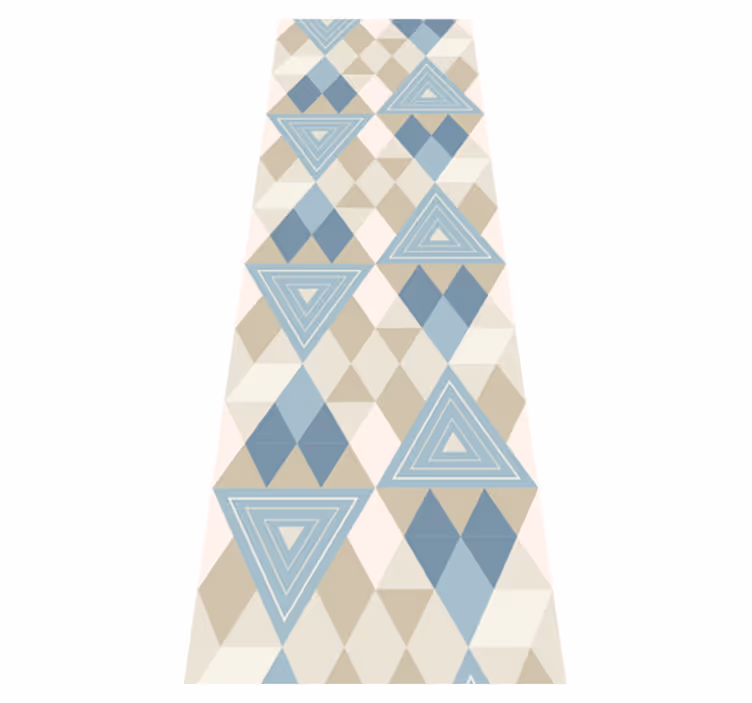 Tapis vinyle chambre motif géométrique bleu nordique - TenStickers