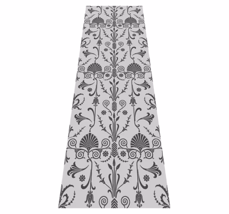 Tapis vinyle chambre motif floral provincial gris - TenStickers