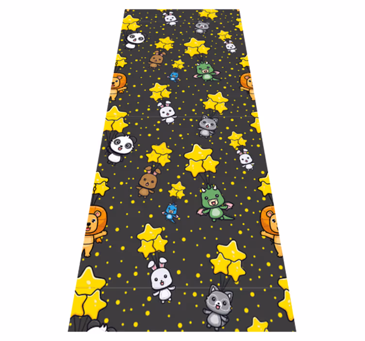 Tapis vinyle chambre animaux mignons en ballon - TenStickers