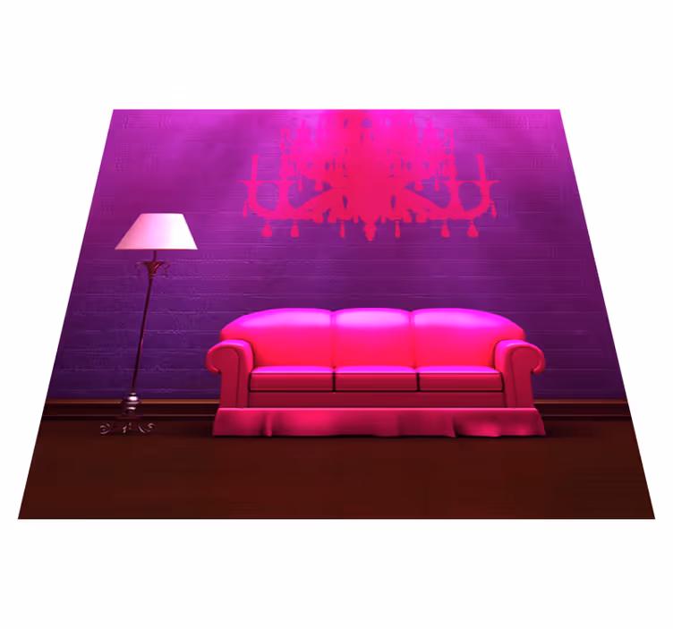 Tapis vinyle chambre décoratif pour canapé et lampe - TenStickers