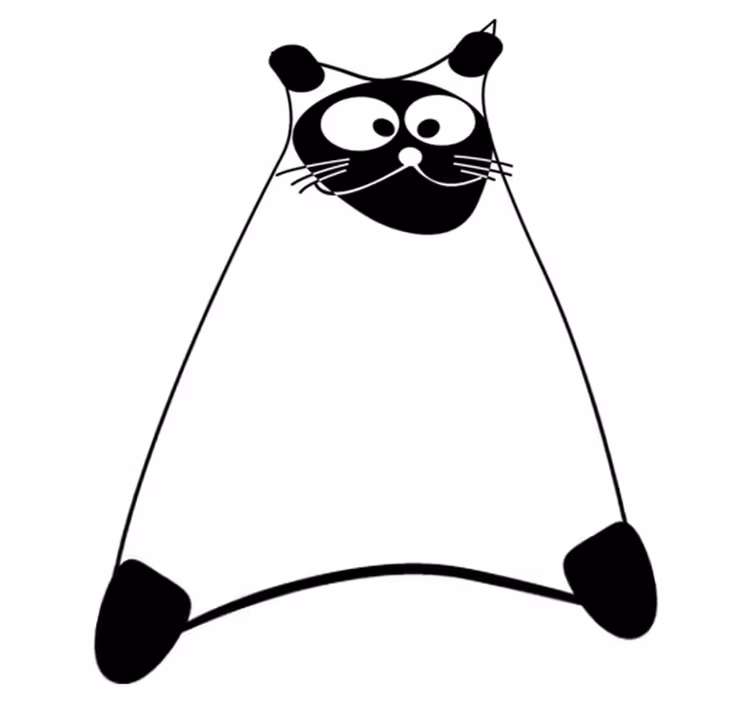 Tapis vinyle chambre motif chat blanc - TenStickers