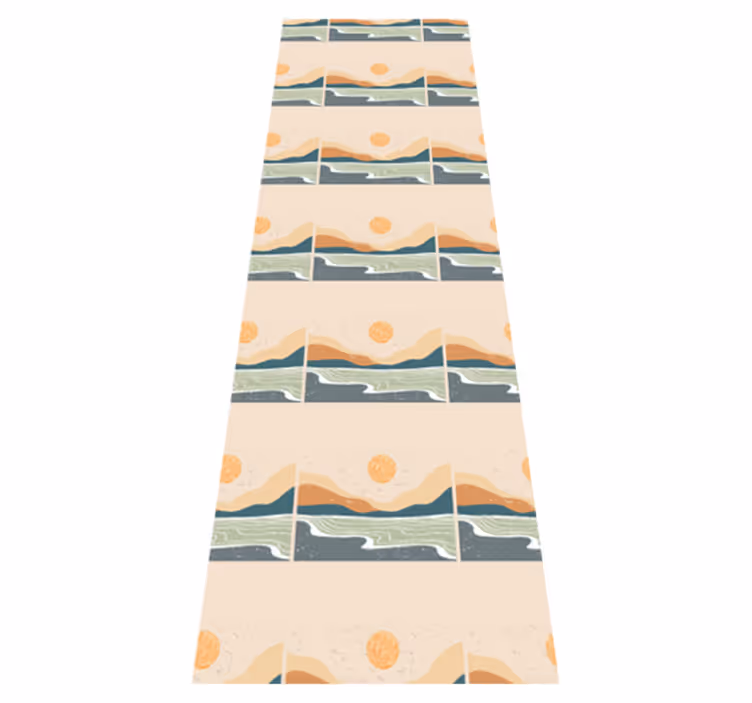 Tapis vinyle bureau montagnes au coucher de soleil - TenStickers