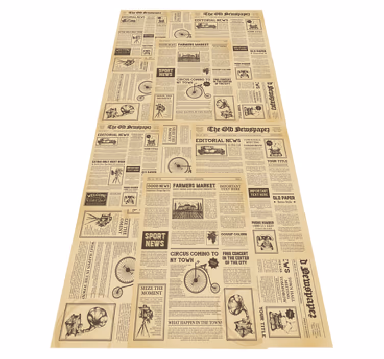 Tapis vinyle bureau journal américain vintage - TenStickers