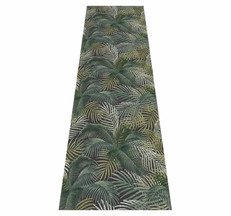 Tapis vinyle bureau feuilles de palmier vertes - TenStickers
