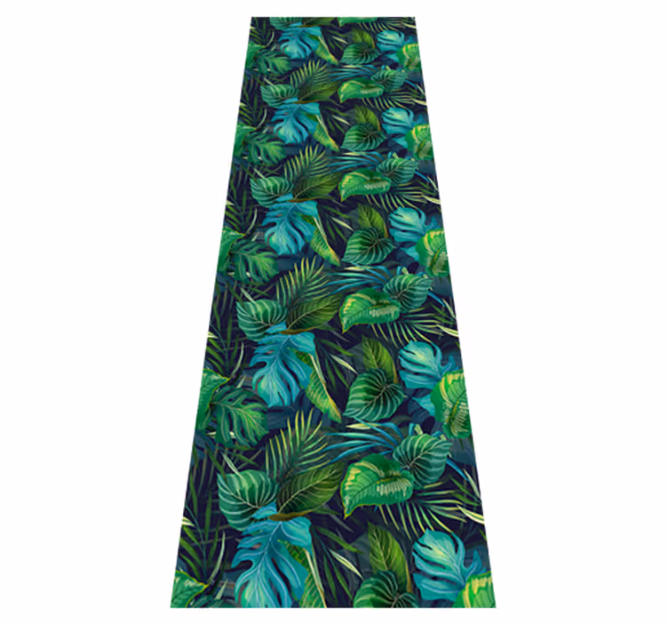 Tapis vinyle bureau motif réaliste feuilles vertes - TenStickers