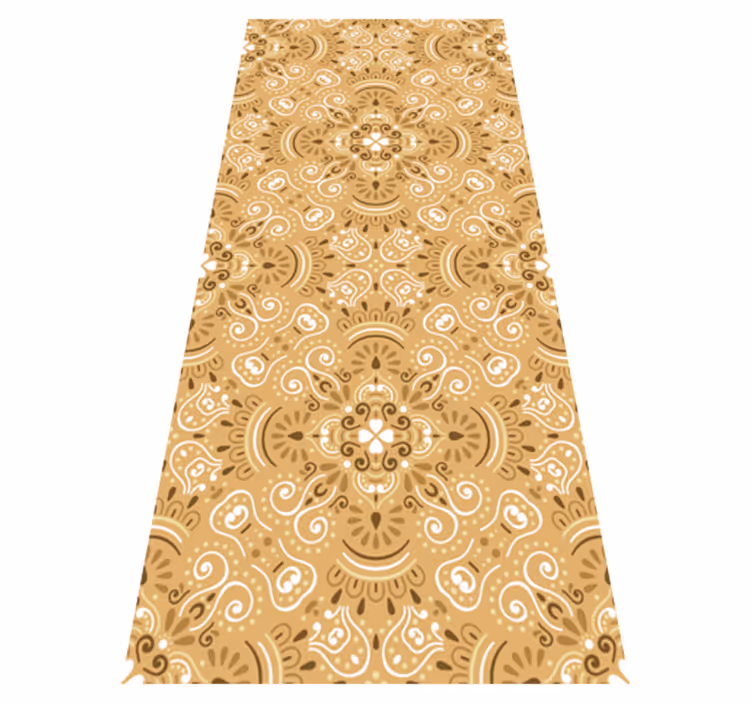 Tapis vinyle chambre motif ornemental beige vintage - TenStickers