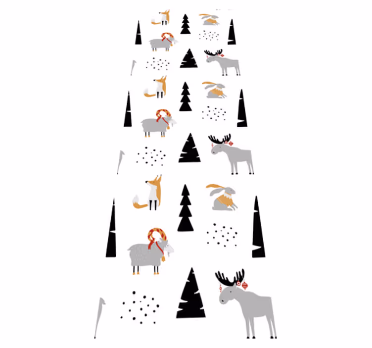 Tapis vinyle chambre motifs animaux d'hiver - TenStickers